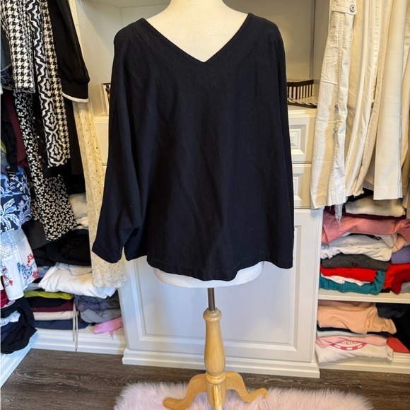 Black Oversized Boxy Tunic Blouse - Picture 5 of 5